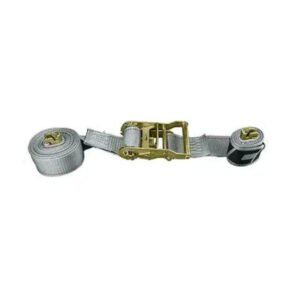 2" x 16' Ratchet Strap - Durable Gray Heavy-Duty Polyester, 1,333 lb Load Capacity, Adjustable Length for Secure Loads - CC2010