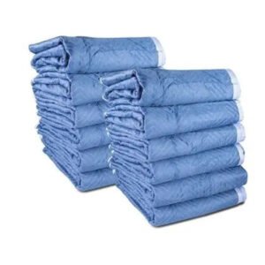 ProSeries™ ProFormer  72" x 80" Blue/Light Blue Moving Pads & Padded Covers - 12-Pack, High-Density Fabric, Enhanced Protection for Safe and Easy Moving - SKU FP2001