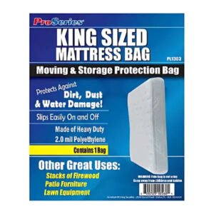 78" x 10" x 96" Heavy-Duty 2 Mil Poly Bag for King Mattress Protection | Durable, Moisture-Resistant Storage Solution - PL1303