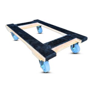 18 Inch x 30 Inch Solid Oak H-Frame Furniture Dolly - 1000 lbs Capacity | 3.5 Inch Wheels | 4-Way Rubber Grip | USA-Made