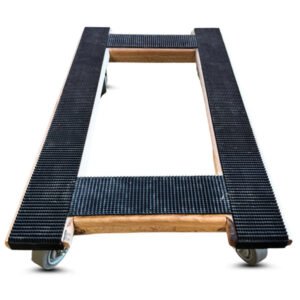 18 Inch x 30 Inch Solid Oak H-Frame Furniture Dolly - 1000 lbs Capacity | 5 Inch Wheels | 4-Way Rubber Grip | USA-Made